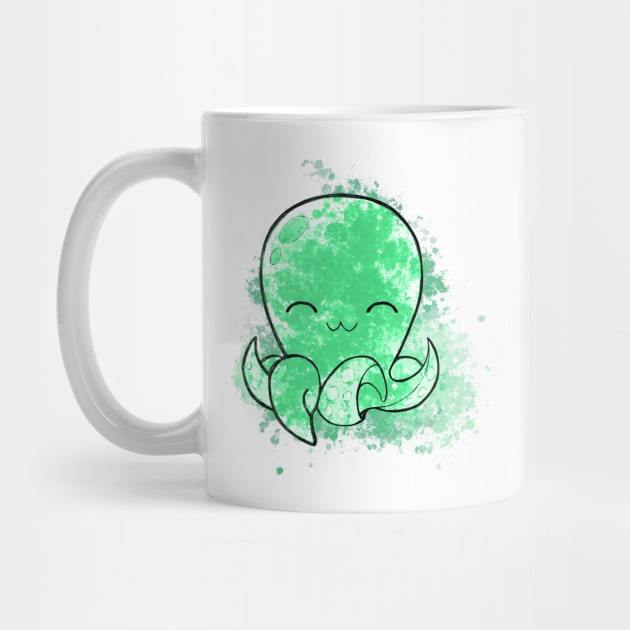 Cute green octopus by Uwaki